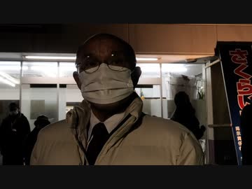 桜井勝延候補開票報告（南相馬市長選挙・2022年1月23日撮影）