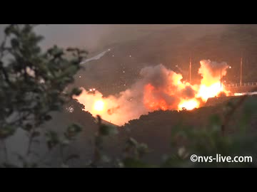 [4K]2024.11.16イプシロンSロケット用2段モータE-21-2TVC燃焼試験