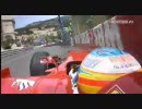 F1 Monaco GP 2010 FP3 Alonso crash on board