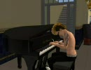 ピアノを弾く京（Sims2）