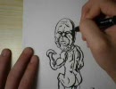 猫型ロボットを筆で描いてみた