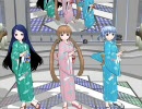 【MMD】貧乳浴衣三人娘が爆乳音頭を踊ってみたようです(３Dカスタム少女)