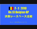 F1 2010 Rn.13 ベルギーGP 決勝レースペース比較