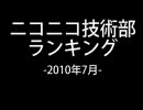 ニコニコ技術部ランキング　-2010年7月-