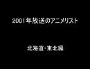 2001年テレビ局ごとのアニメ放送リスト　北海道・東北編