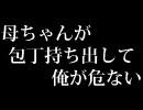 【文字を読む動画】母ちゃんが包丁持ち出して俺が危ない