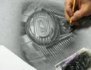 ハーレーダビッドソンの手描きエンジン／その９