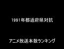 1991年都道府県対抗アニメ放送本数ランキング