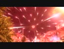 花火の迫力　町中にて