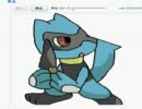 ポケモンのリオルをマウスで描いてみた☆