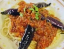 茄子のミートソーススパゲティ♪