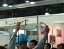 緑十字展2007　サンコー（安全帯メーカー）ブースの落下実演
