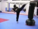 上段後ろ回し蹴り練習 テコンドー back spin kick Training