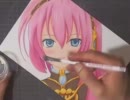 ボーカロイド　420分で巡音ルカ描いてみた