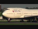 デルタ航空 ボーイング747-400の着陸