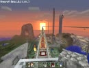 minecraft-マルチで皆で作った町をトロッコで一周してみた