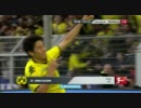 香川 アシスト!  ゴール! ドルトムント vs ヴォルフスブルク　12節 前半