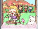 よすどんお絵かきＲ　東方　葉っぱ作業１描画コンセプト検証