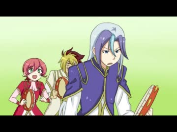 【手書き遊戯王ZEXAL】ⅣⅢがタンバリン叩いてるだけ