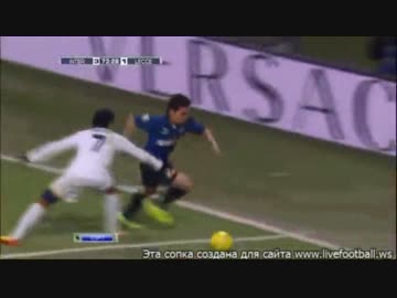 インテル対レッチェ  【長友のアシスト一点目のリプレイ映像 】