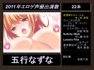 【２０１１年】エロゲ声優出演数ランキング