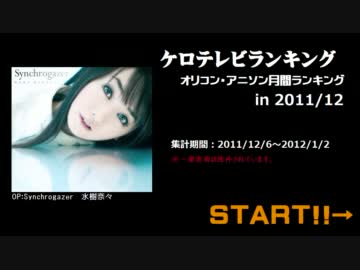 アニソンランキング 11年12月 ケロテレビランキング ニコニコ動画