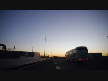 夕暮れ時の首都高速湾岸線西行き【市川～幸浦】