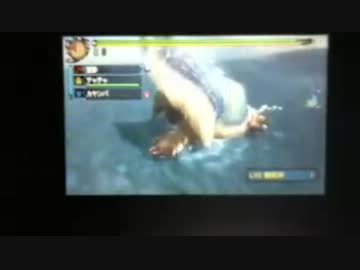 【MH3G】大砲のお面で村下位アオアシラを一撃で倒してみた