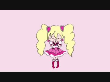 【描いてみた】キュアピーチが投げキッスするアニメーション
