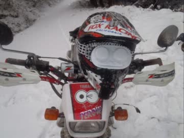 セローは見た！雪の林道雪見事件！