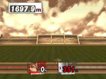 【TAS】【スマブラX　ホームランコンテスト】ドンキー　2564.1m