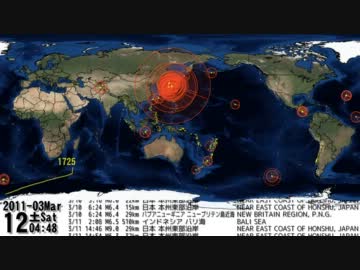 3.11の地震が世界的に見ても如何にヤバかったかが分かる動画