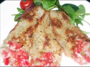 【サルサ添え】豚肉の香草パン粉焼き【作ってみた】