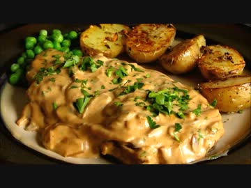 マッシュルームソースのステーキダイアン