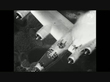 B24爆撃機が日本軍高射砲に撃墜される瞬間