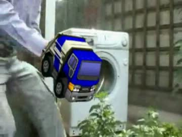 暴れる洗濯機にせいそうしゃを入れてみた