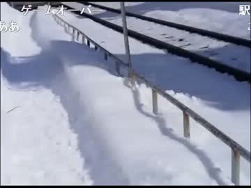 日本最高積雪地点（標柱）ＪＲ飯山線森宮野原駅から十日町市へ@20120314_2