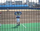 20120320　ナゴヤ球場ファーム開幕戦　6回グランド整備中のドアラさん。
