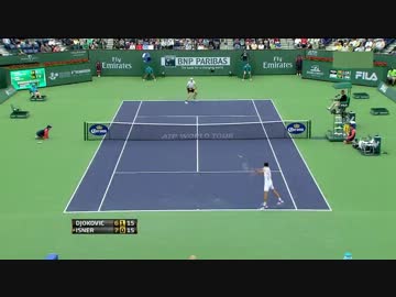 ジョコビッチvsイスナー　インディアンウェルズ2012準決勝