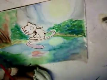 【一発勝負】血迷ってミュウを下描きなしで描いてみた【アナログ水彩】