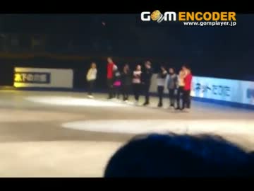 世界フィギュアEX練習風景の一部　ゆづとかなこでマルモリダンス