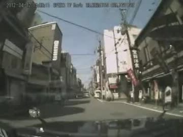 【祇園暴走】電柱激突の直前映像（タクシーのドライブレコーダー）