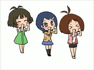 【手描き】８７６の３人で　(」＞ワ＜)」うー！(／＞ワ＜)／にゃー！