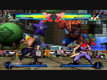 UMｖC3　アイアンフィスト+スペンサーβの投げからクリスに交代コンボ