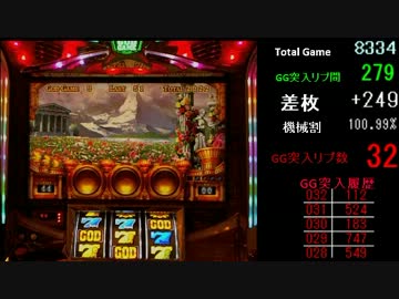 パチスロ実機・ミリオンゴッド神々の系譜設定5パート7