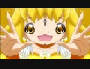 キュアピース変身シーンでシンメトリー