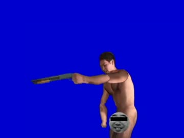 片腕を負傷しても勇猛にショットガンを撃つ先輩BB