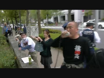 ４月２９日　反天連大阪集会カウンター街宣、遅れて反天連登場　③