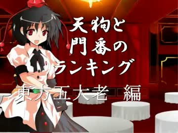 天狗と門番のランキング　第2回　東方五大老編