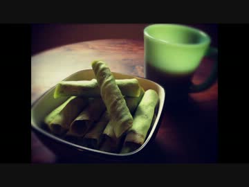 のんびり抹茶シガレットクッキーを作った動画